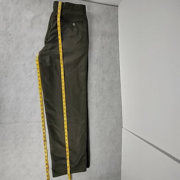 Perry Ellis Portfolio Men's, Olive Green Dress Slacks, Pants, Size 33X32 - Picture 7 of 10